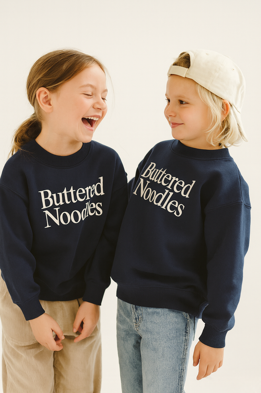 Buttered noodles sweatshirt by Polished Prints