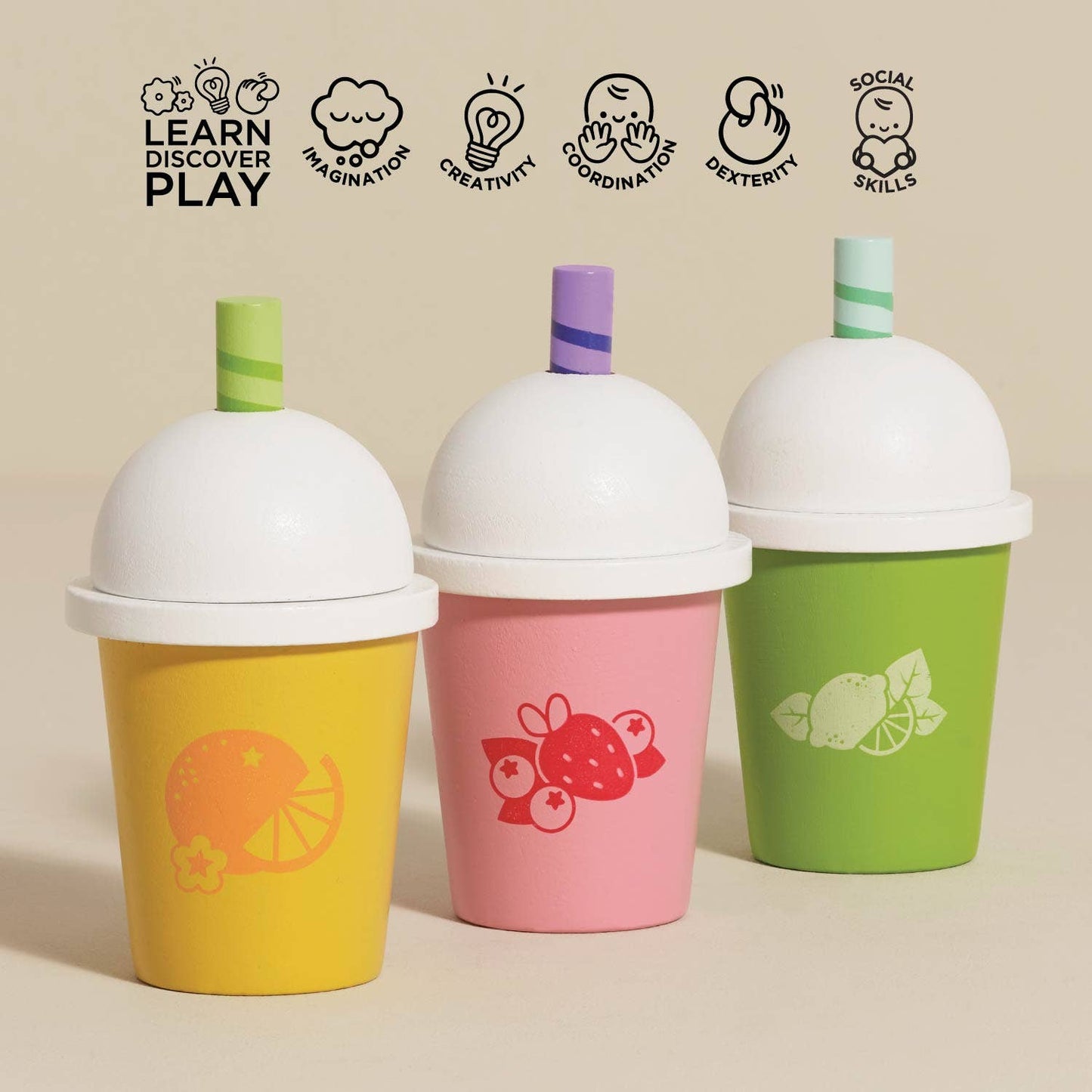 Le Toy Van, Inc. - Wooden Take Away Smoothie Trio
