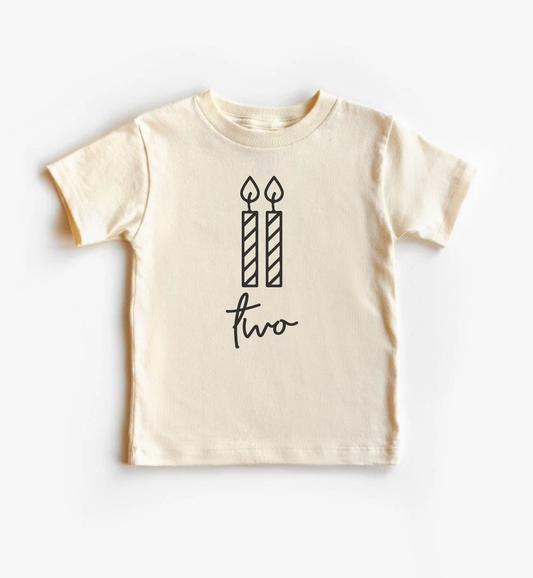 Second Birthday Candle - Toddler + Kids Tee Shirt