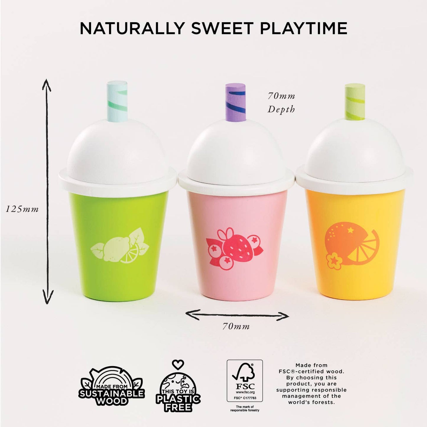 Le Toy Van, Inc. - Wooden Take Away Smoothie Trio