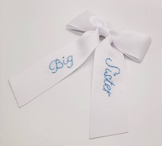 Big Sister Bow: Blue Thread