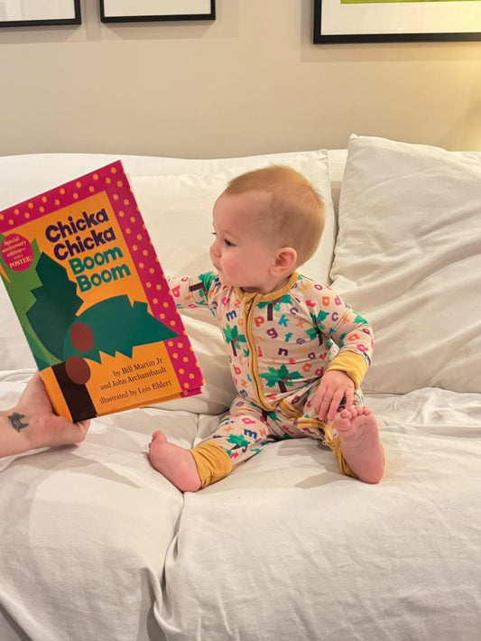 Chicka Chicka Boom Boom Bundle (full size hardcover book + one-piece zipper jammies)