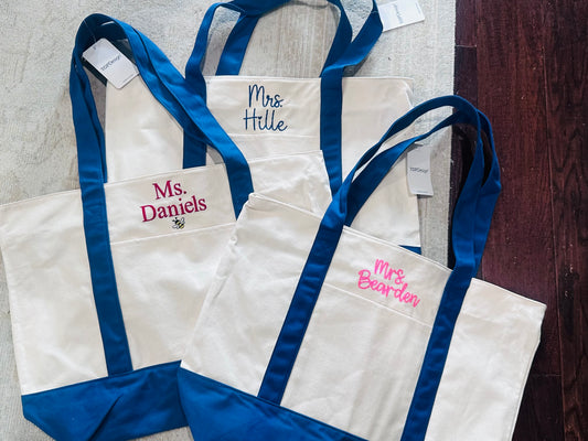 Monogrammed Teacher Bag