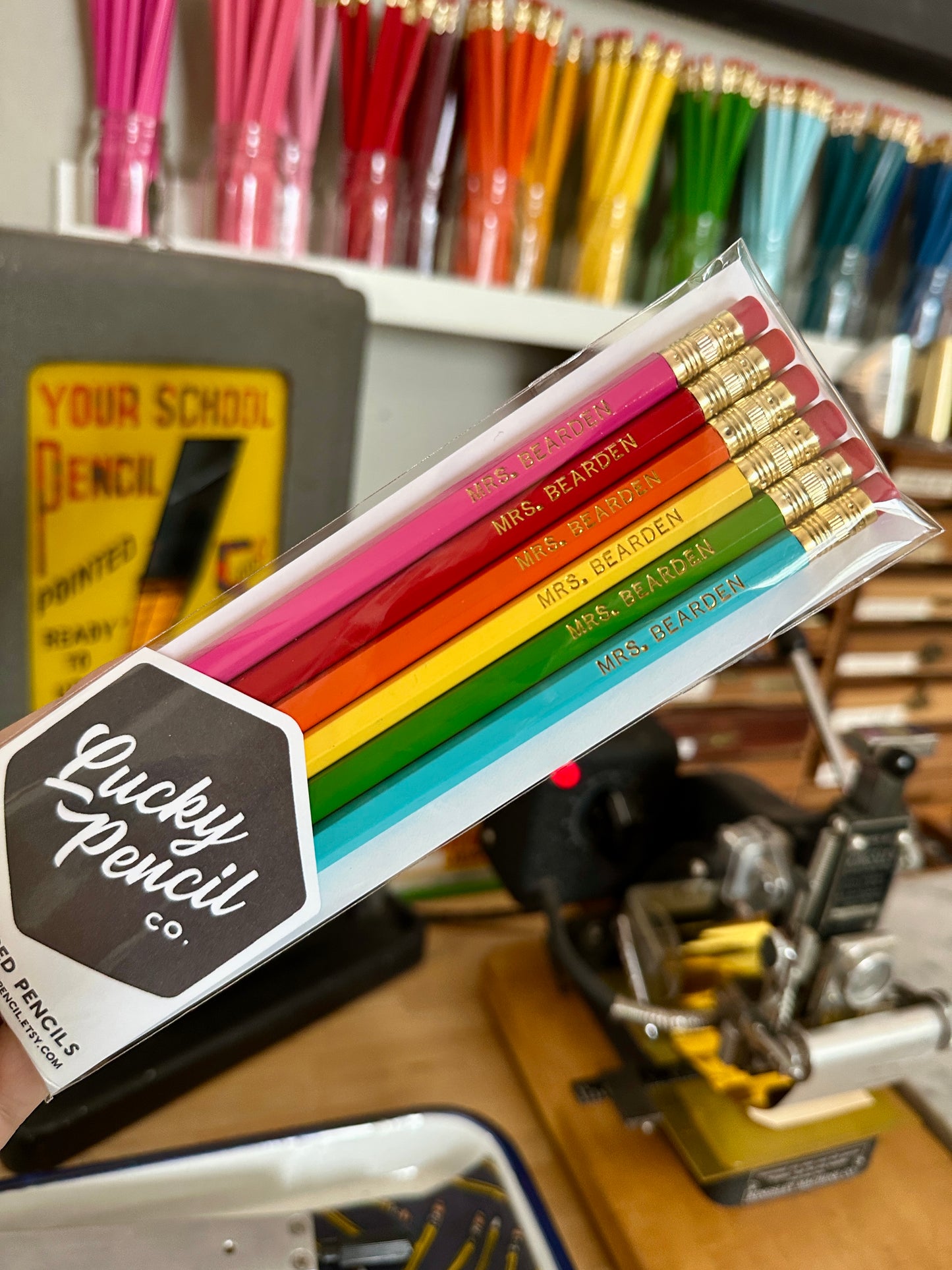 Personalized Teacher Appreciation Pencils (set of 6 + bonus lucky pencil!)