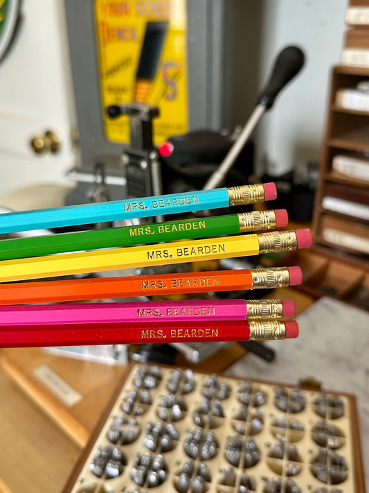Personalized Teacher Appreciation Pencils (set of 6 + bonus lucky pencil!)