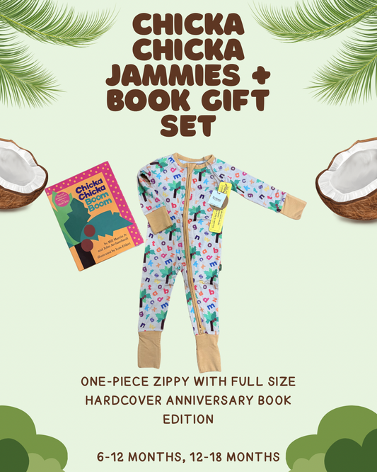 Chicka Chicka Boom Boom Bundle (full size hardcover book + one-piece zipper jammies)