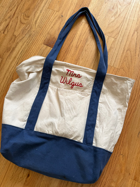 Monogrammed Teacher Bag